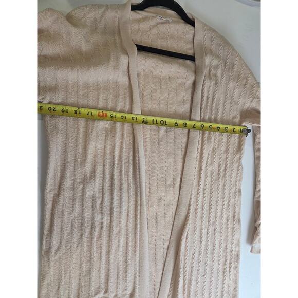 Zyia Cable Knit Clotilde Tan Maxi Length Cardigan Large - Picture 5 of 6